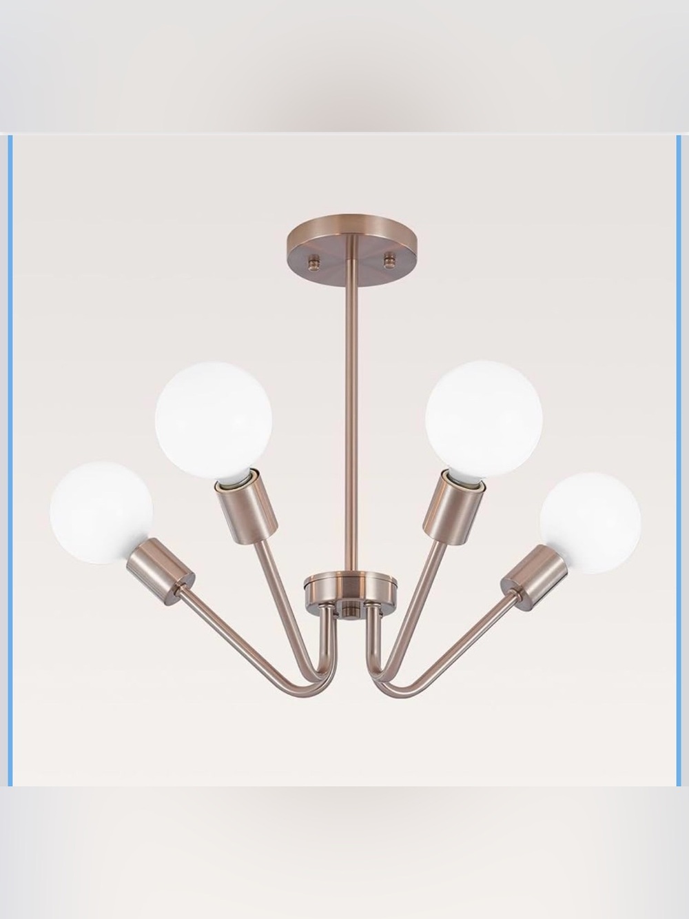 Sputnik Ceiling Light Fixture Brushed Nickel Semi Flush Mount Ceiling Light 4-Li